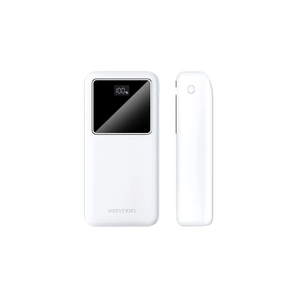 Повербанк Vention 30000mAh 22.5W 3A, PD, QC/3.0, LED Display, White (FHMW0)