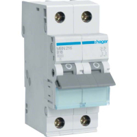 Automatic switch Hager 2-p. B 16A (6kA) 2M (A) (MBN216)