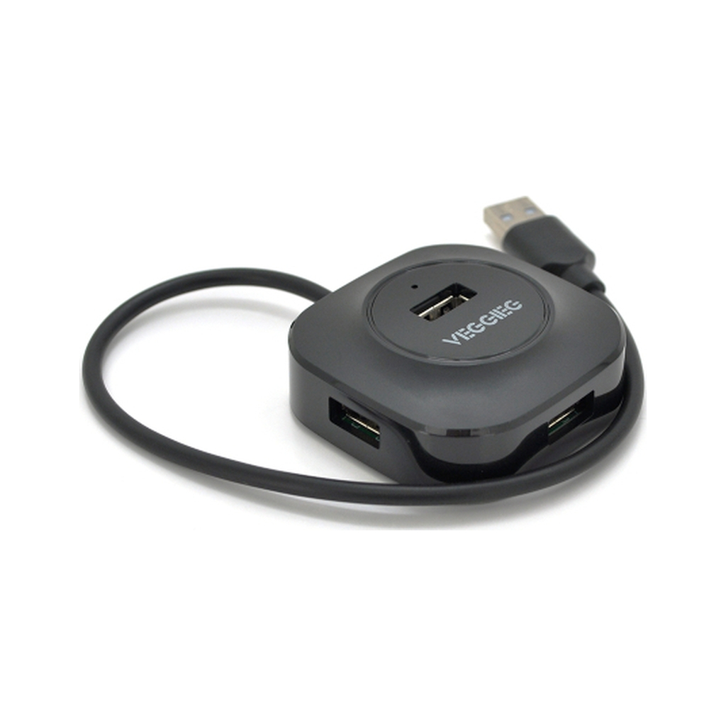 Концентратор VEGGIEG USB 2.0 to 4xUSB 0.3m black (V-U2405) Концентратор VEGGIEG USB 2.0 to 4xUSB 0.3m black (V-U2405)