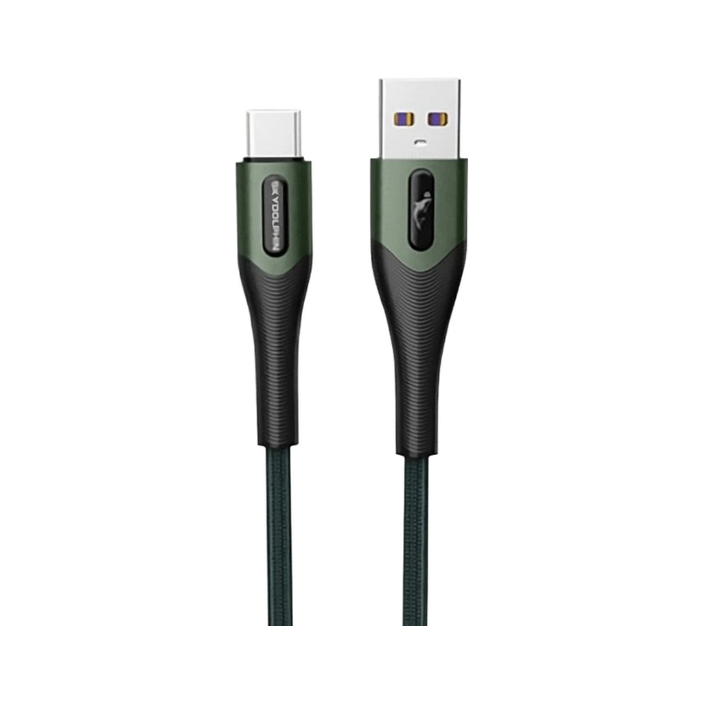 Дата кабель USB 2.0 AM to Micro 5P 1.0m 3A braided dark green SkyDolphin (USB-000584)
