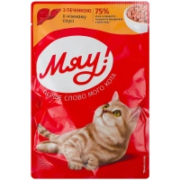 Wet cat food Meow! With liver in a delicate sauce 85 g (4820269142640)