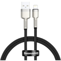 Дата кабель USB 2.0 AM to Lightning 0.25m 2.4A Cafule Series Meta black Baseus (CALJK-01)
