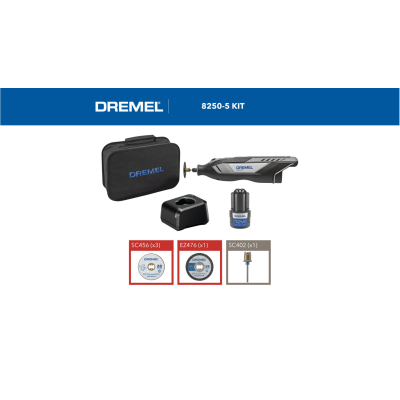 Гравер Dremel 8250-5 12V, 1х2Ah, 5000-30000об/хв, ЗП, 0.59кг (F.013.825.0JA)