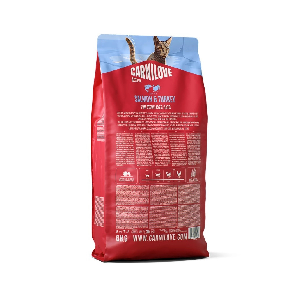 Сухий корм для кішок Carnilove Active Salmon & Turkey Sterilised 6 кг (8595602581566)