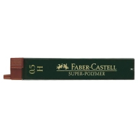 Stylus for mechanical pencil Faber-Castell Super-Polymer H (diameter 0.5 mm), 12 pieces in a pencil case (16805)