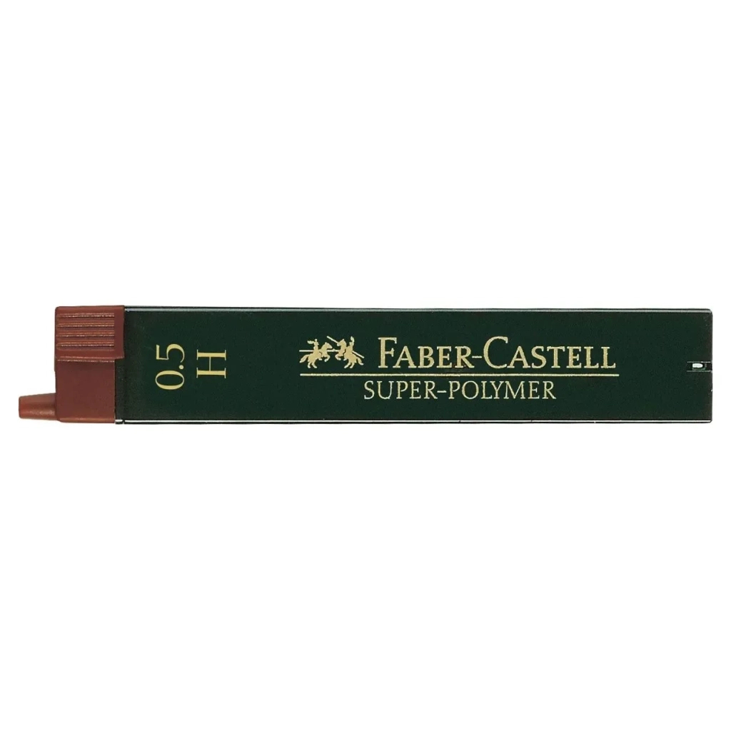Грифель для механічного олівця Faber-Castell Super-Polymer Н (діаметр 0,5 мм), 12 штук у пеналі (16805)