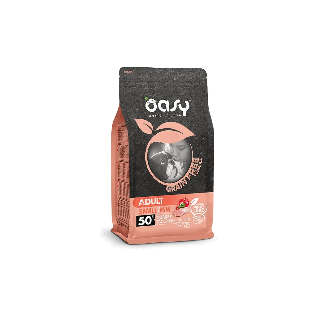 Сухий корм для собак OASY DOG Grain Free Small/Mini індичка з яблуком та журавлиною 2.5 кг (8053017347684)