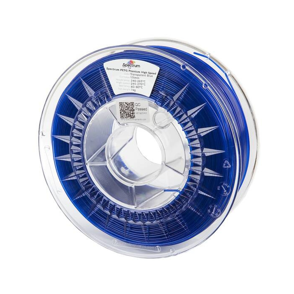 Пластик для 3D-принтера Spectrum PETG Premium HS Transparent 1.75mm 1kg Blue (81550)