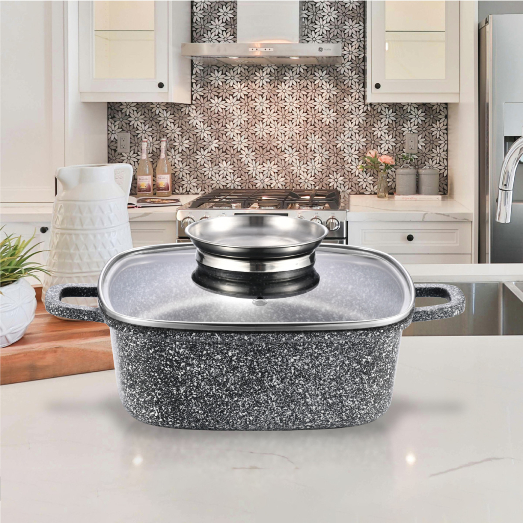 Каструля Gusto квадратна покриття Ceramic Snow 3,5 л (GT-2704-22)