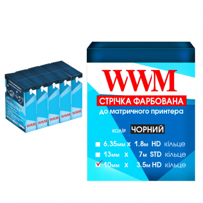 Tape for printers 10mm x 3.5m HD k. Black*5pcs WWM (R10.3.5H5)