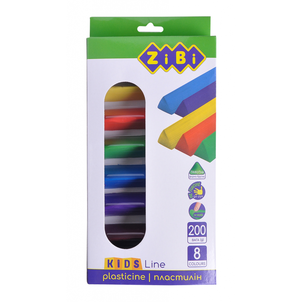 Пластилін ZiBi KIDS Line 8 кольорів, 200 г (ZB.6226) Пластилін ZiBi KIDS Line 8 кольорів, 200 г (ZB.6226)
