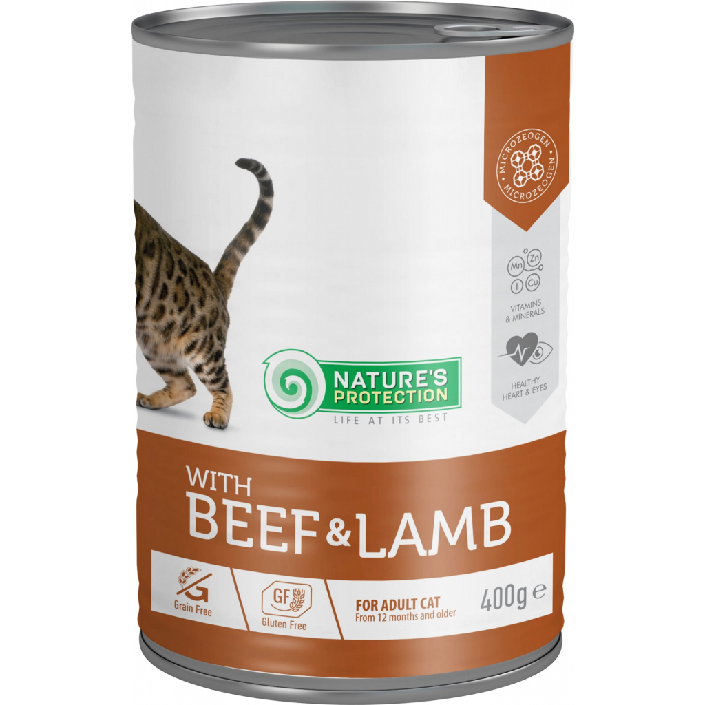 Консерви для котів Nature's Protection Adult With Beef & Lamb 400 г (KIK45607) Консерви для котів Nature's Protection Adult With Beef & Lamb 400 г (KIK45607)