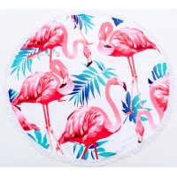 MirSon beach towel No. 5054 Summer Time Light flamingo 150x150 cm (2200003180688)