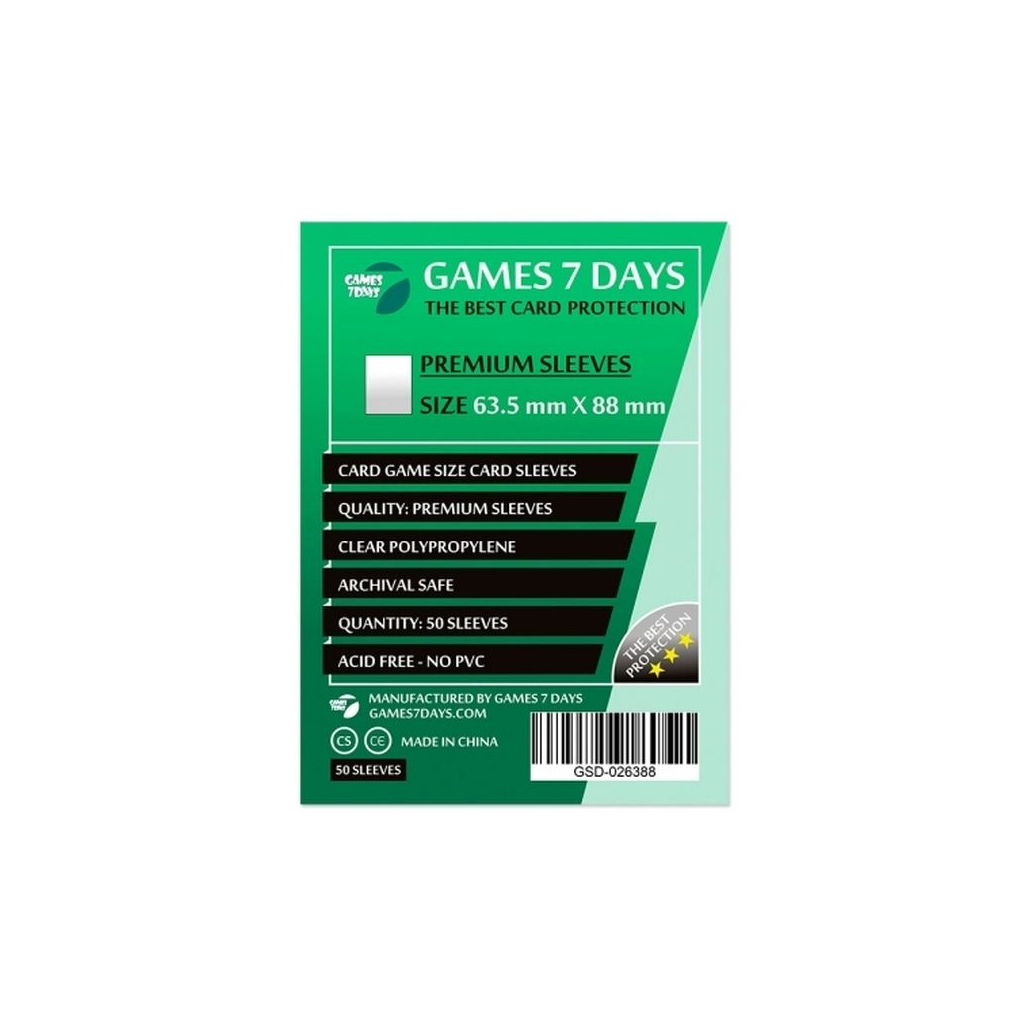 Протектор для карт Games 7 Days 63,5 х 88 мм, Card Game, 50 шт (PREMIUM) (GSD-026388)