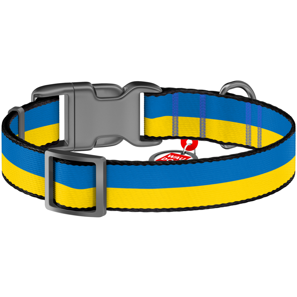 Нашийник для тварин WAUDOG Nylon з QR паспортом Colors of freedom пластиковий фастекс M (4502-4020)