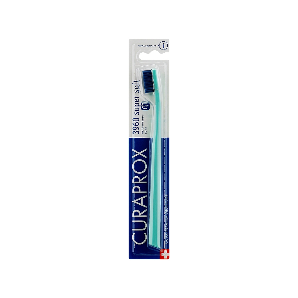 Зубна щітка Curaprox CS 3960 Super Soft Суперм'яка D 0.12 мм Бірюзова з синьою щетиною (CS 3960-11)