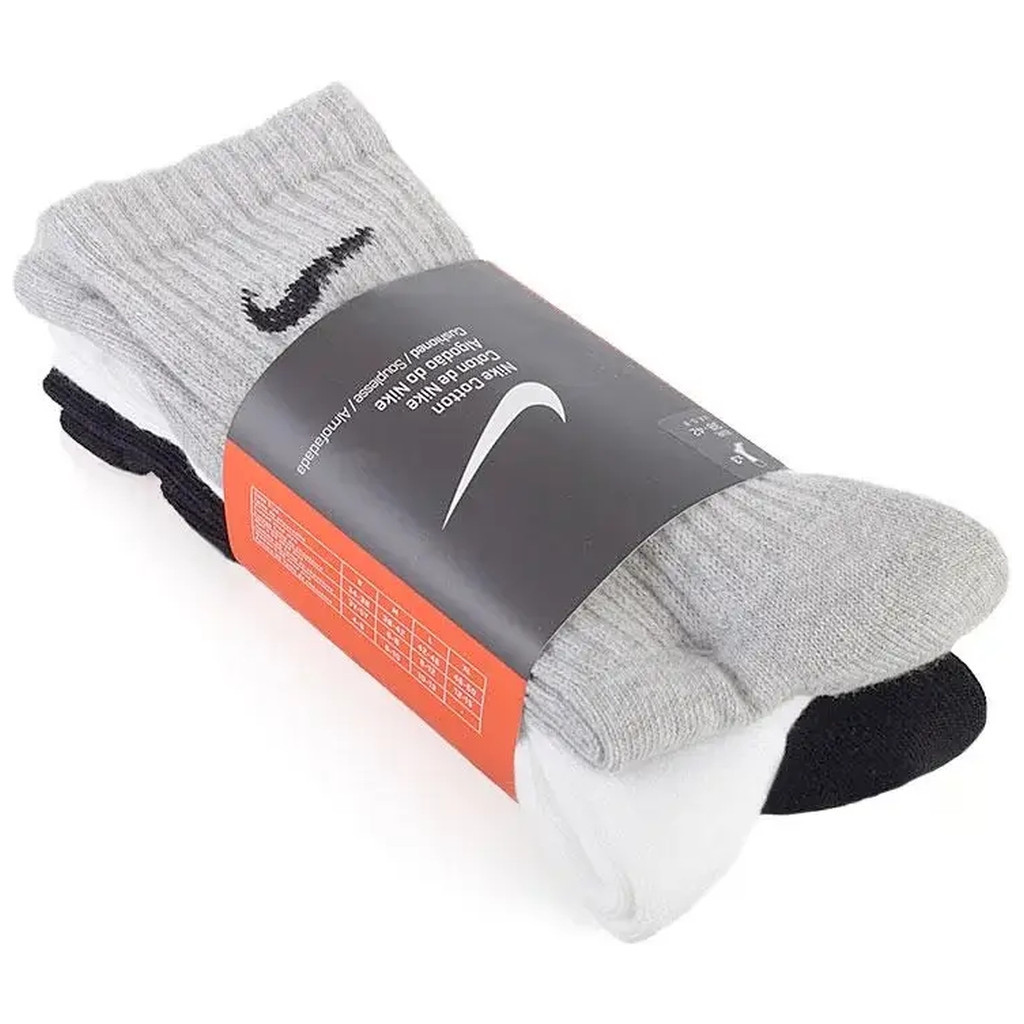 Шкарпетки Nike U NK V CUSH CREW - 3PR VALUE SX4508-965 42-46 3 пари Чорний/Білий/Сірий (685068095474)