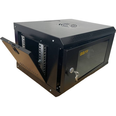 Шафа настінна GEAR 9U 19'' 530x400x450 мм, + полка 19", black (GWMSN-9U)