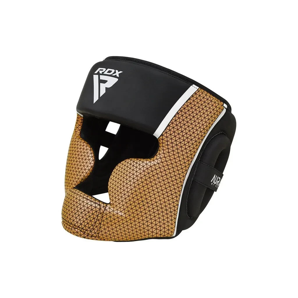 Боксерський шолом RDX Aura Plus T-17 Black Golden XL (HGR-T17BGL-XL+)