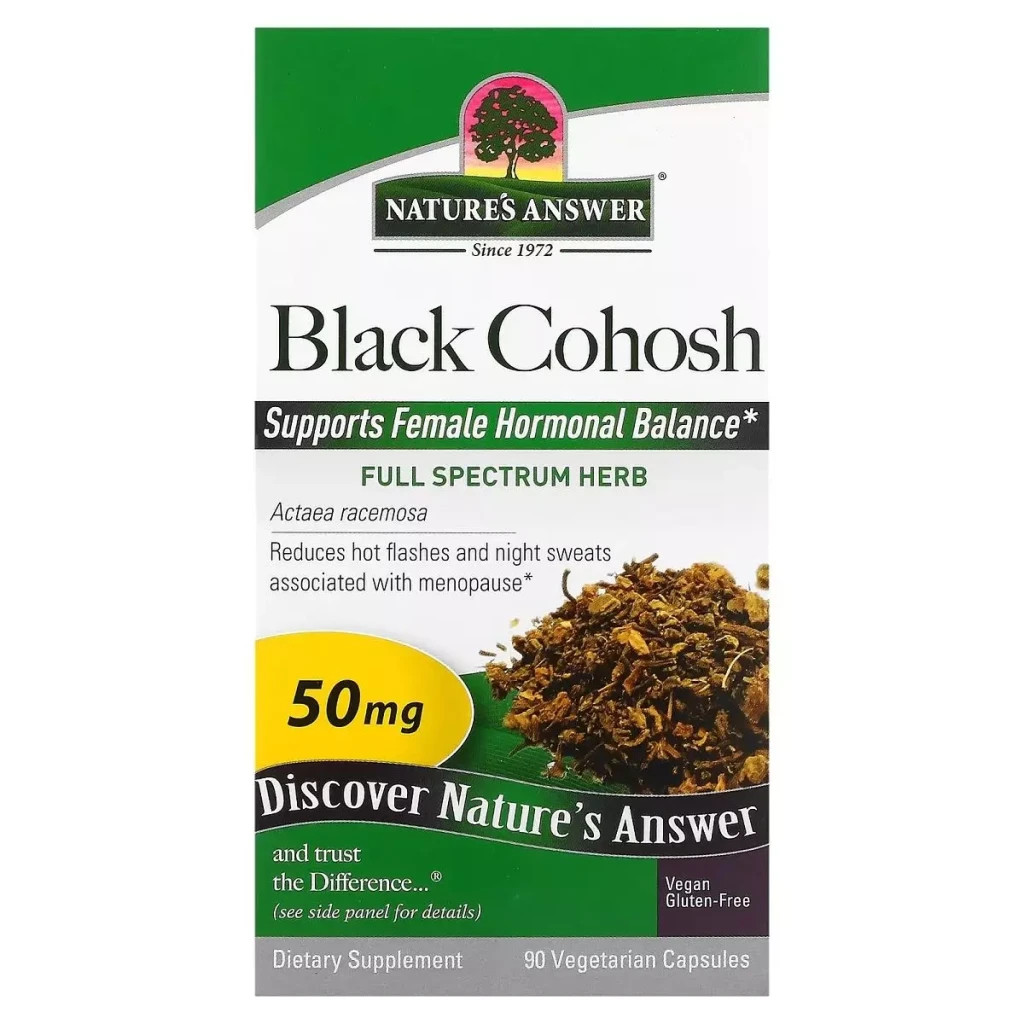 Трави Nature's Answer Клопогон, 50 мг, Black Cohosh, Full Spectrum Herb, 90 вегетаріанських кап (NTA-16126)