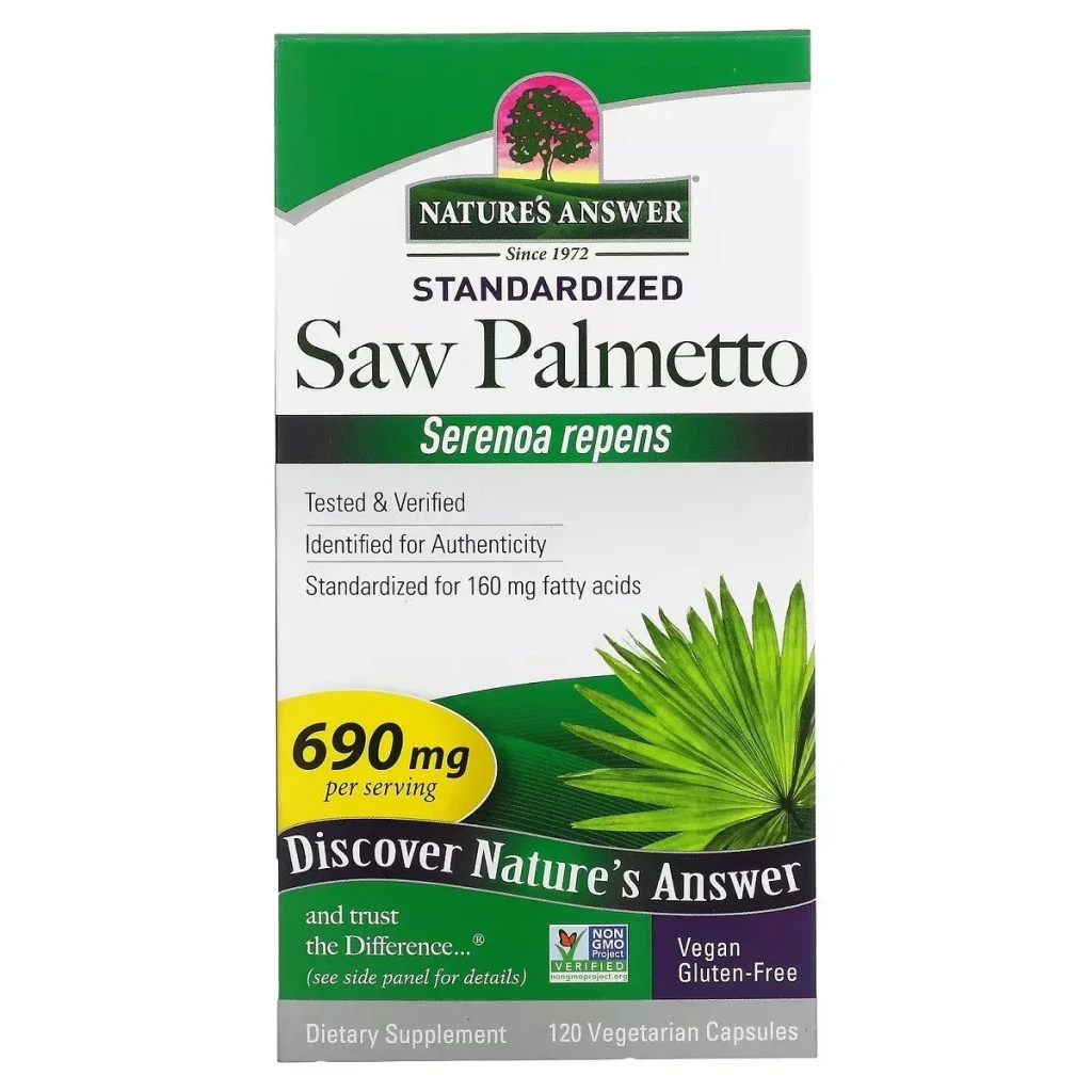 Трави Nature's Answer З Пальметто, 690 мг, Saw Palmetto, Standardized, 120 вегетаріанських до (NTA-16431)