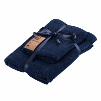 ARDESTO terry towel Lotus 50x90cm, 70x140cm, 2pcs 100% cotton, dark blue (ART2357DB)
