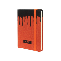 Notebook Optima A6 HONEY hard cover textile, rubber, cream block, line (O27192-03)