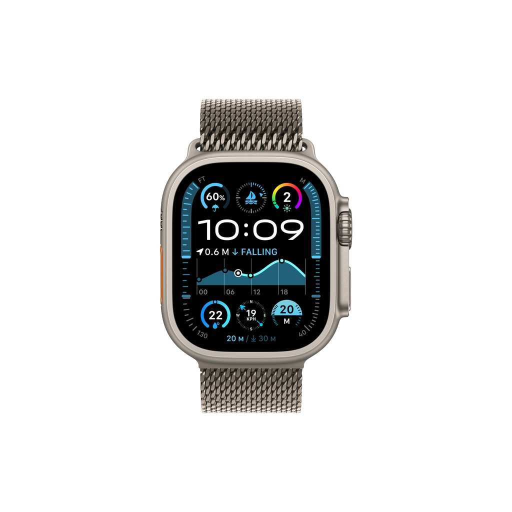 Смарт-годинник Apple Watch Ultra 2 2024 GPS + Cellular 49mm Natural Titanium Case with Natural Titanium Milanese Loop (MX4M3UL/A)