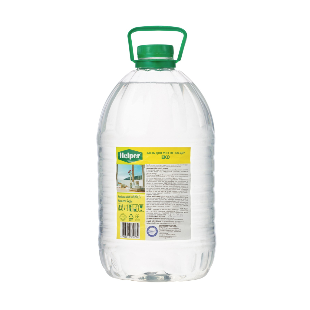 Засіб для ручного миття посуду Helper ЕКО 4.95 л (4823019010770)