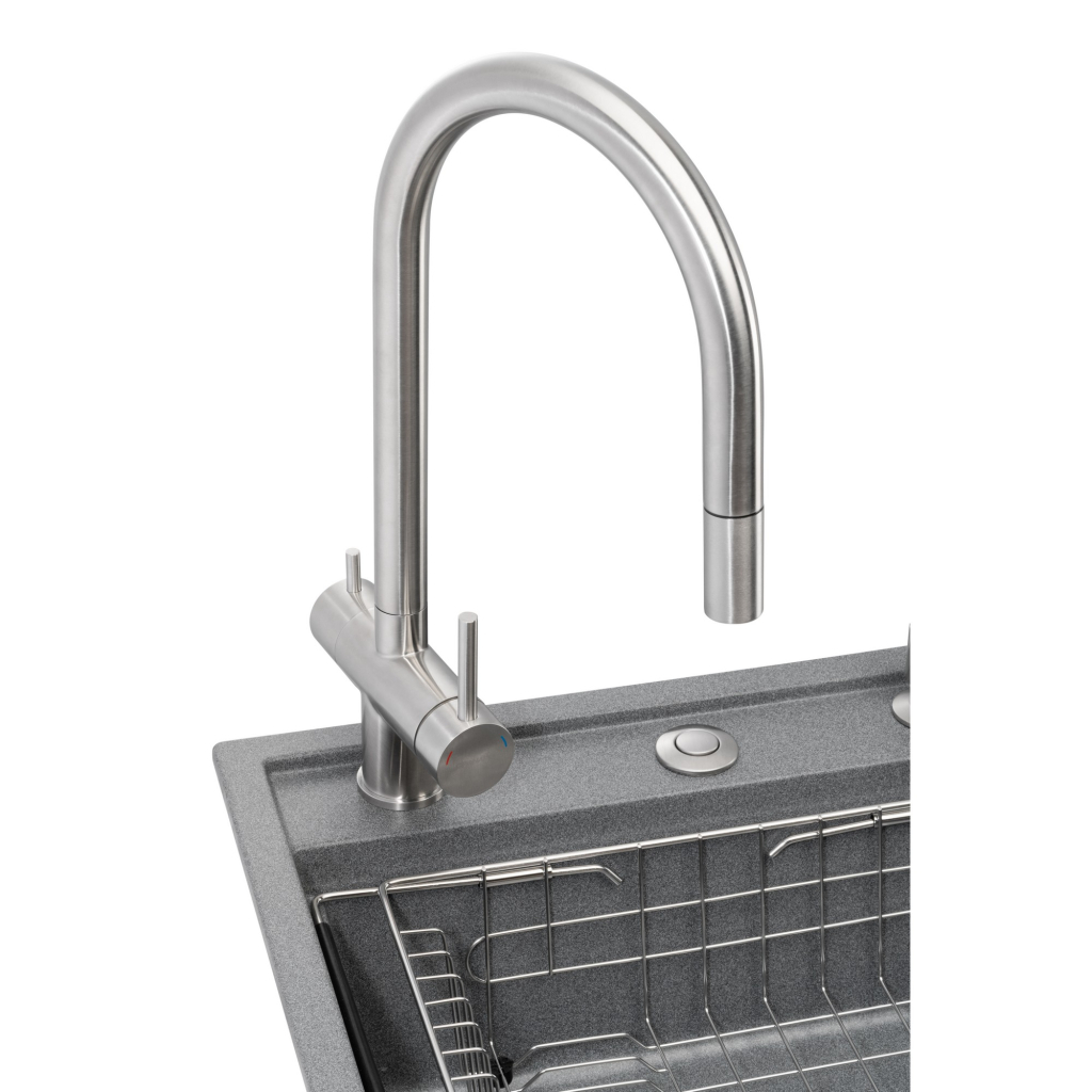 Мийка кухонна GRANADO Royal Estella grafito (+ подрібнювач Algar 1000 + змішувач Ferrol inox + дозатор Redondo inox + (ksg0309)