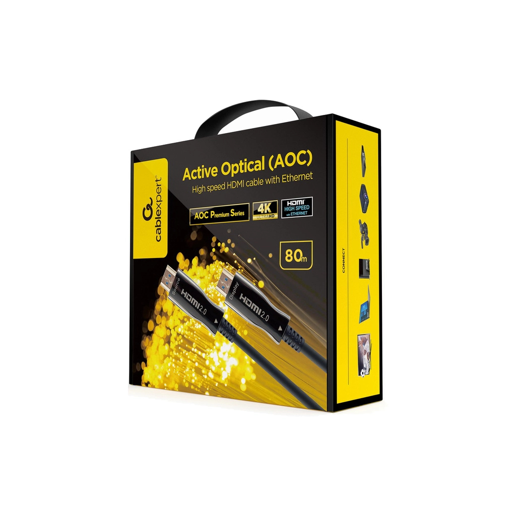 Кабель мультимедійний HDMI to HDMI 80.0m AOC V2.0 4K 60Hz Cablexpert (CCBP-HDMI-AOC-80M-02)