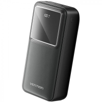 Батарея універсальна Vention 30000mAh 22.5W 3A, PD, QC/3.0, LED Display, Black (FHMB0)