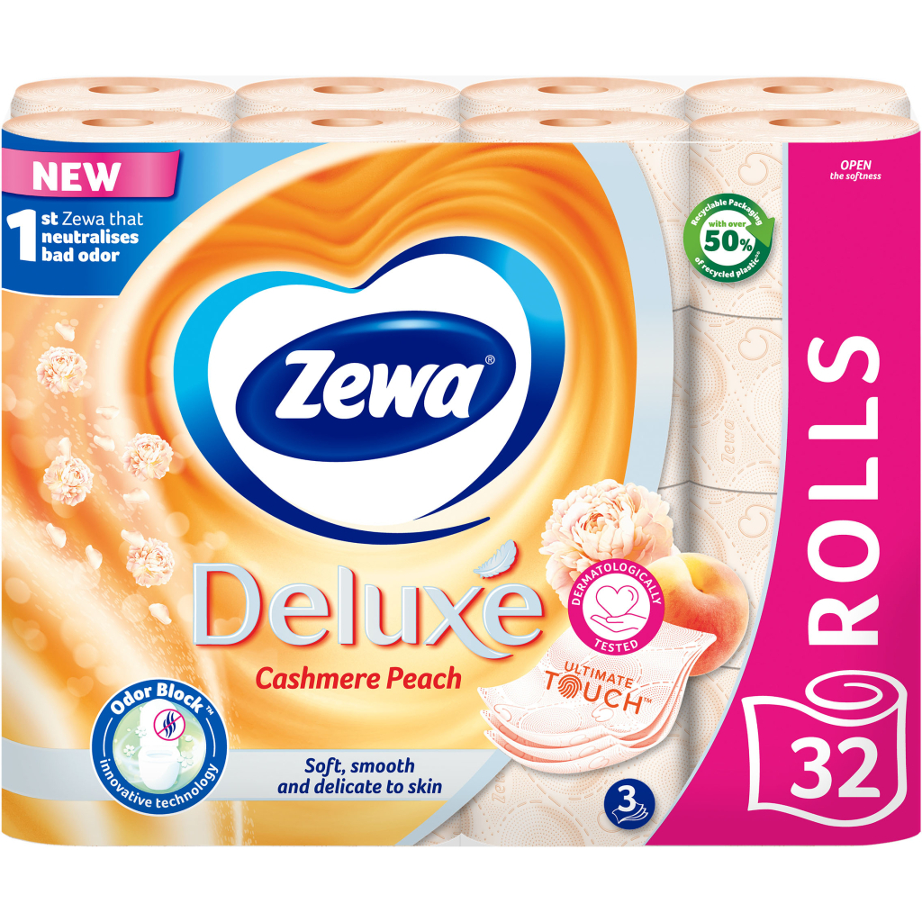 Туалетний папір Zewa Deluxe Персик 3 шари 32 рулони (7322542544631)