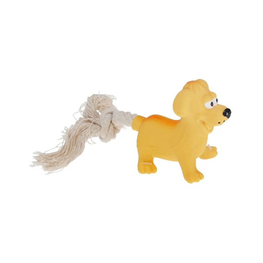 Іграшка для собак MISOKO&CO Собака з мотузкою жовтий 18 см (BEIRM00155)