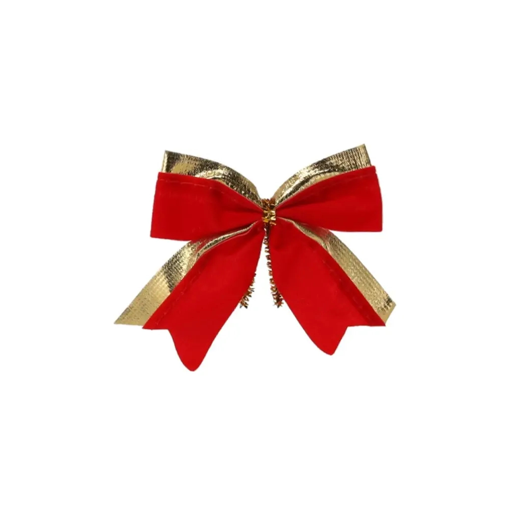 Прикраса декоративна Chomik бант текстиль 6 см, 10 шт, червоно-золоті (5900779877894) Прикраса декоративна Chomik бант текстиль 6 см, 10 шт, червоно-золоті (5900779877894)