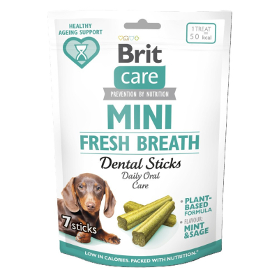 Ласощі для собак Brit Care Mini Treats Fresh Breath для малих порід для зубів і свіжості подиху 7 шт/120 г (8595602578580)