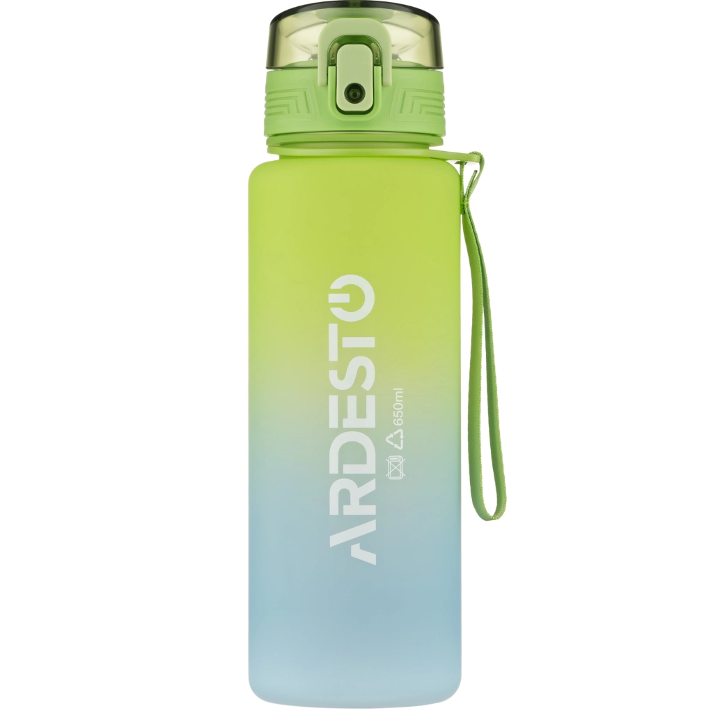 Пляшка для води ARDESTO Travel 650мл, пластик, зелений (AR2265TG) Пляшка для води ARDESTO Travel 650мл, пластик, зелений (AR2265TG)