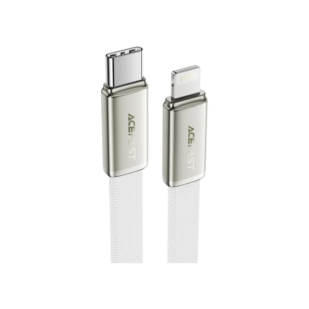 Дата кабель USB 2.0 AM to Lightning 1.2m 30W nylon white Acefast (6974316286240)
