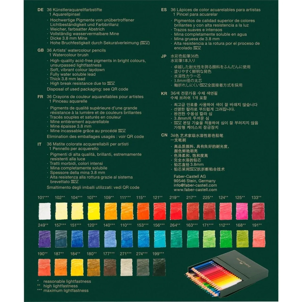 Олівці кольорові Faber-Castell Albrecht Drer 36 кольорів в картонній коробці, 117538 (24145) Олівці кольорові Faber-Castell Albrecht Drer 36 кольорів в картонній коробці, 117538 (24145)
