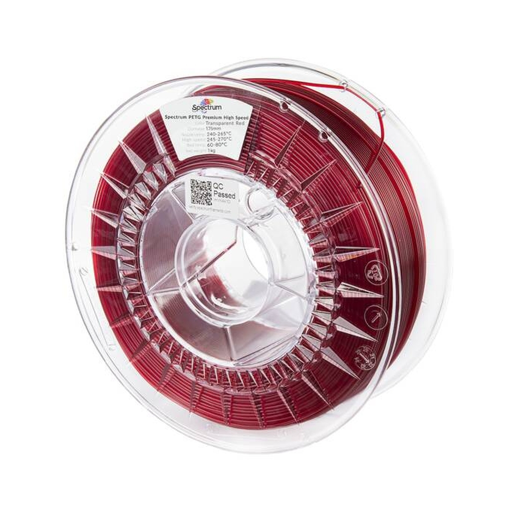 Пластик для 3D-принтера Spectrum PETG Premium HS Transparent 1.75mm 1kg Red (81551)