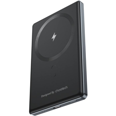 Батарея універсальна Choetech Magnetic Wireless 5000mAh, 20W, PD, Qi-15W, Black (B738-CCBK)