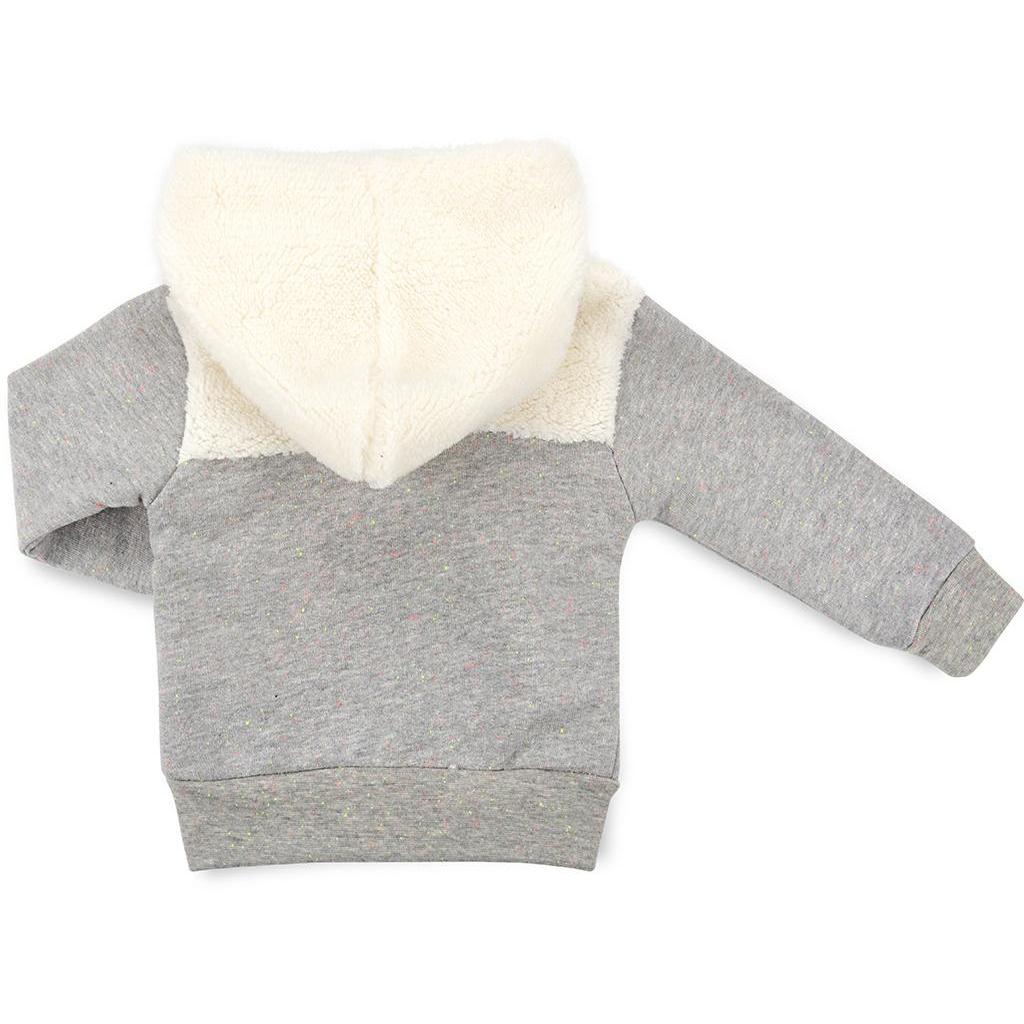 Кофта дитяча Haknur на блискавки з хутряним капюшоном (6943-68G-gray)