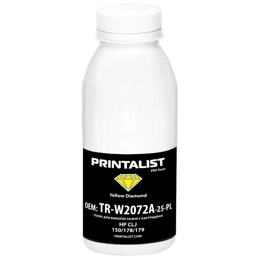 Тонер HP CLJ 150/178/179, 25г Yellow Printalist (TR-W2072A-25-PL) Тонер HP CLJ 150/178/179, 25г Yellow Printalist (TR-W2072A-25-PL)