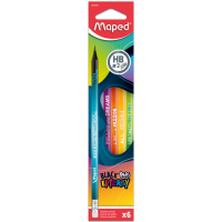 Graphite pencil Maped set BLACK PEPS ENERGY HB, with eraser, 6 pcs (MP.852000)