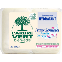 Solid soap L'Arbre Vert for sensitive skin 2 x 100 g (3450601029035)
