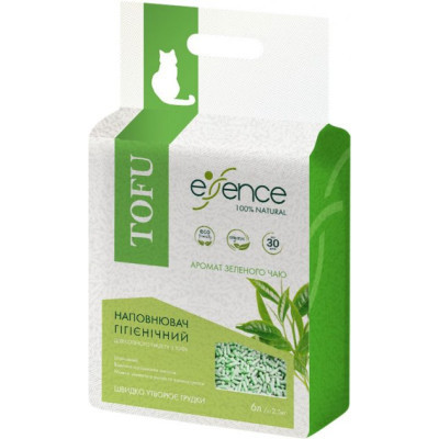 Наповнювач для туалету Essence Tofu з ароматом зеленого чаю 2 мм 6 л (4820261920017)