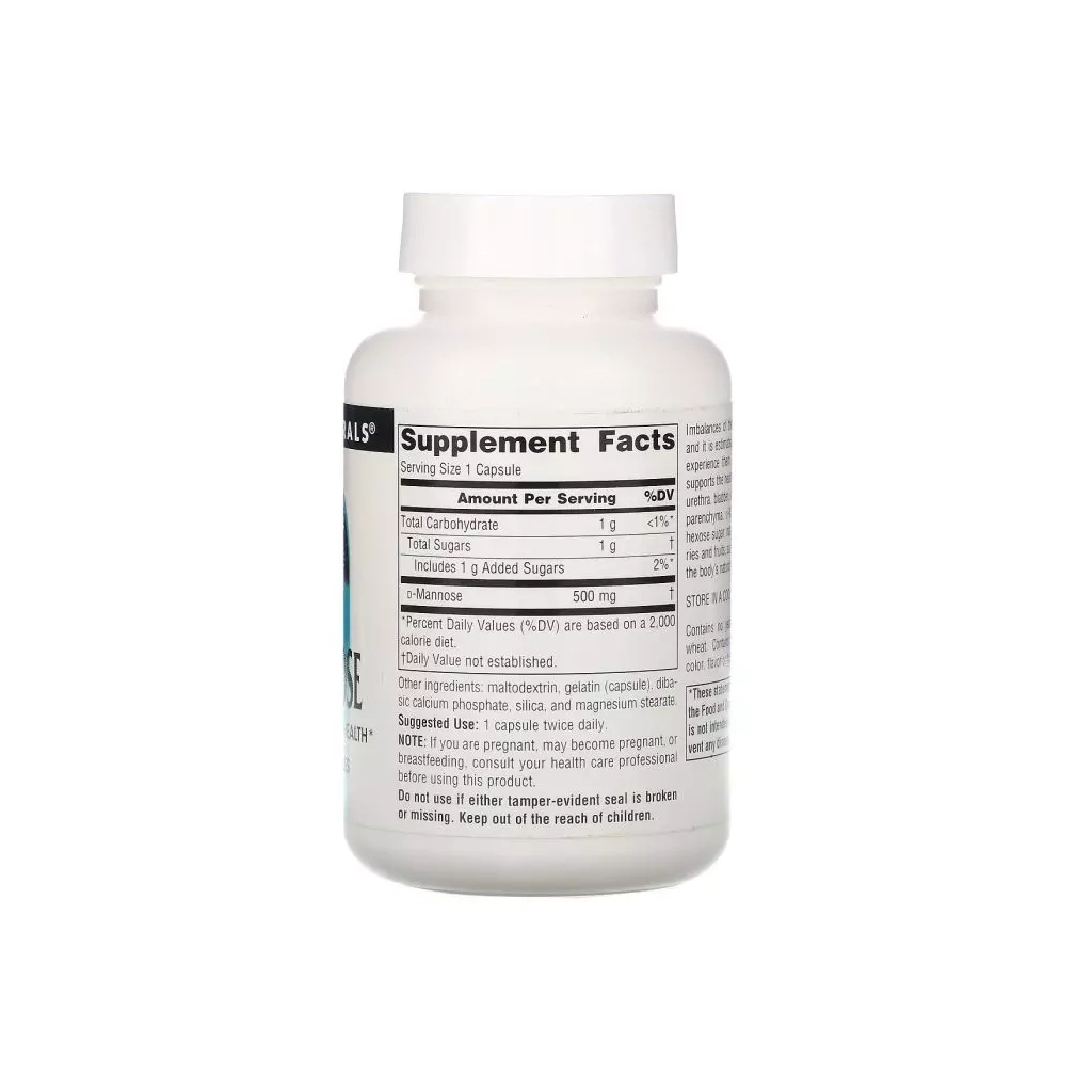 Вітамінно-мінеральний комплекс Source Naturals D-Манноза 500мг, 60 капсул (SNS-02198)