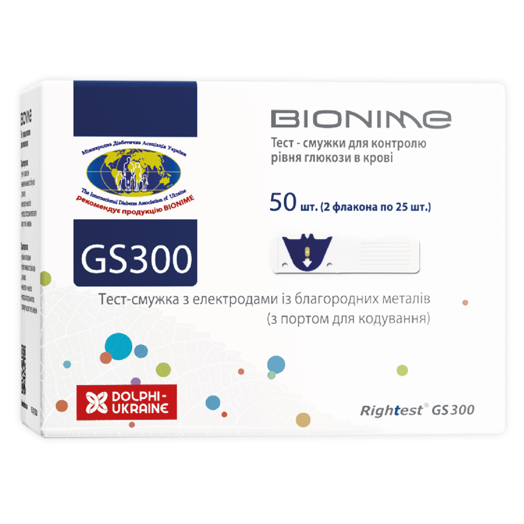 Тест-смужки для глюкометра Bionime Rightest GS300 50 шт. (4710627330218)