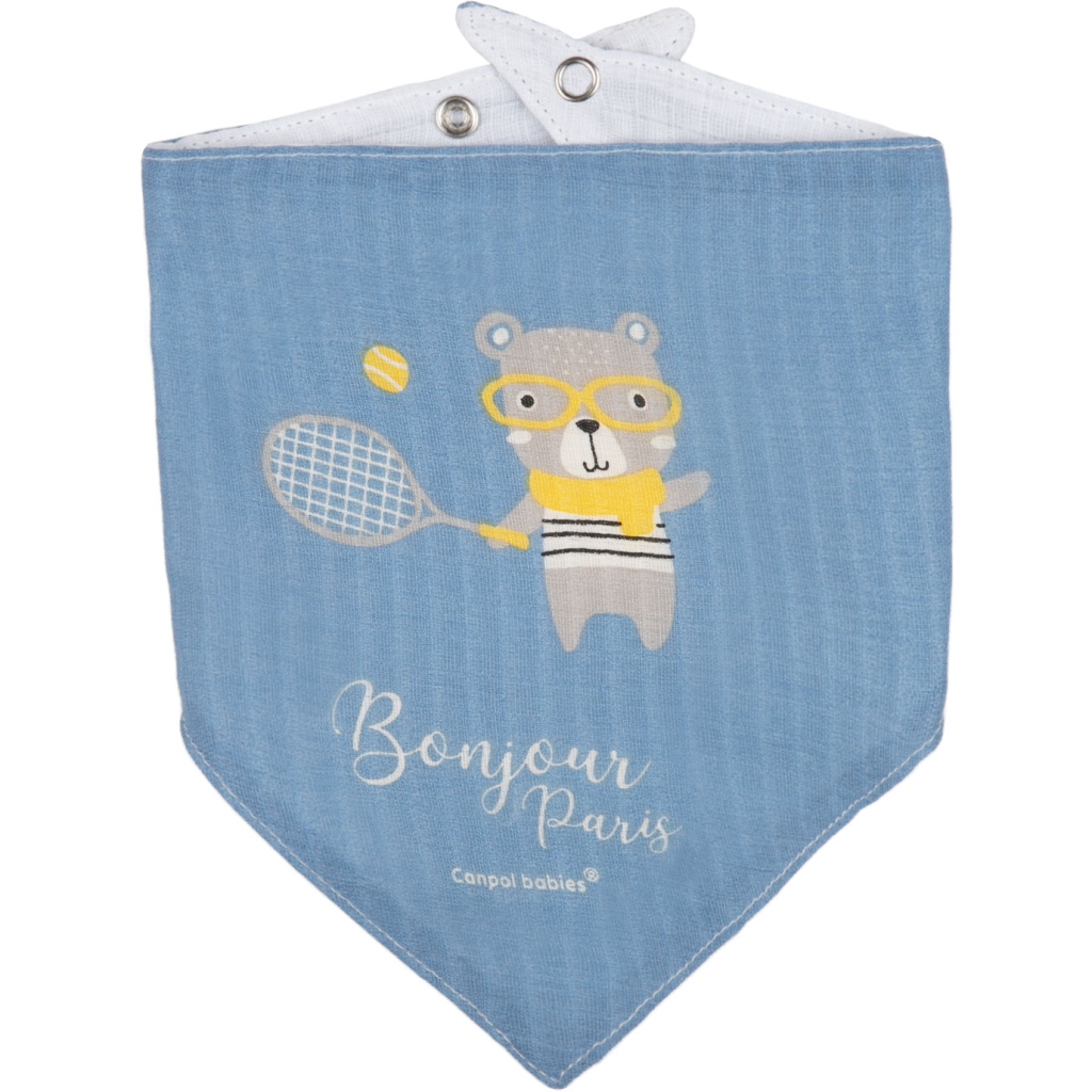 Слинявчик Canpol babies Bonjour Paris 2 шт Блакитний (26/900_blu)