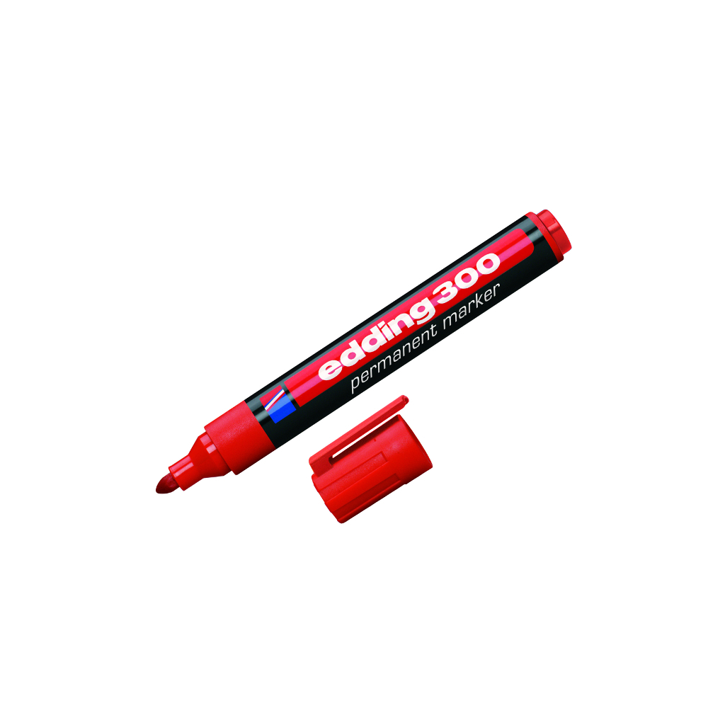 Маркер Edding перманентний Permanent 1.5-3 мм Червоний (e-300/02) Маркер Edding перманентний Permanent 1.5-3 мм Червоний (e-300/02)